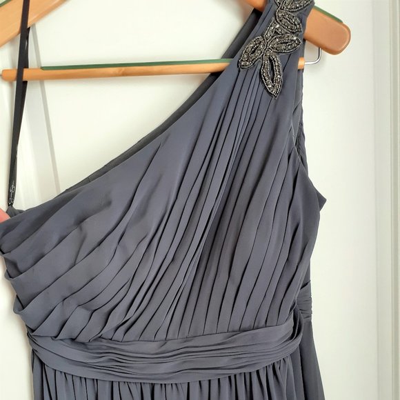 Jessica Simpson One Shoulder Gray Dress - Picture 1 of 3